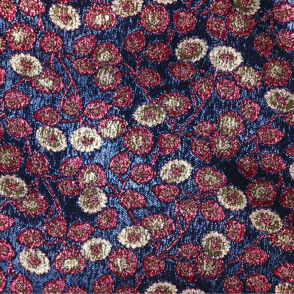 Metallic Brocade Multi Blue DARK BLUE