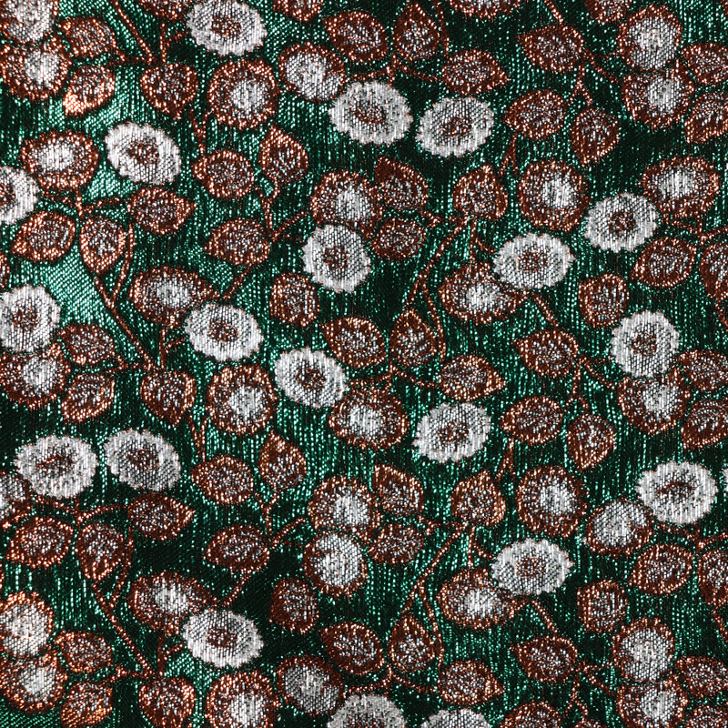 Metallic Brocade Multi Blue DARK GREEN