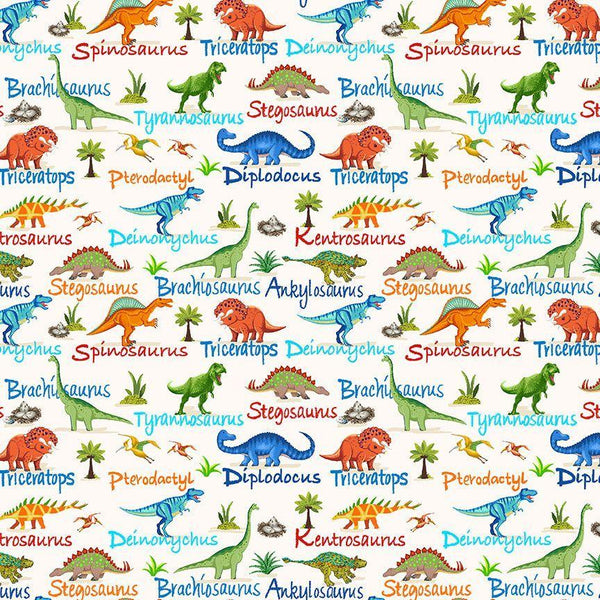Mini Dinosaurs & Names-Cream DINO-CD3847-CREAM