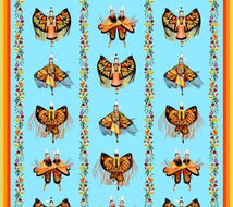 Monarch Dance Wide Stripe 36" Panel 32008E-BLUE