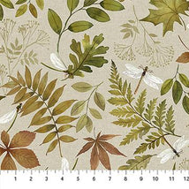 Natural Elements-Leaf & Dragonfly Taupe/Multi 27855-12