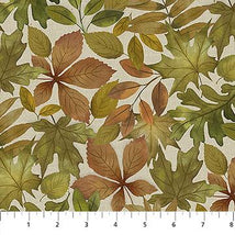 Natural Elements-Packed Leaves Taupe/Multi 27856-12
