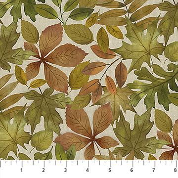Natural Elements-Packed Leaves Taupe/Multi 27856-12