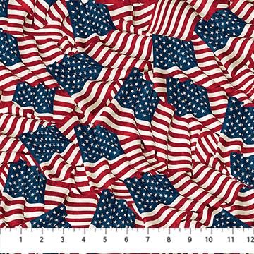 Stars & Stripes 13-Waving Flags Navy/Multi 27882-49