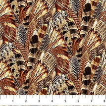 Naturescapes Pheasant Grove-Feathers Rust/Multi DP28304-37