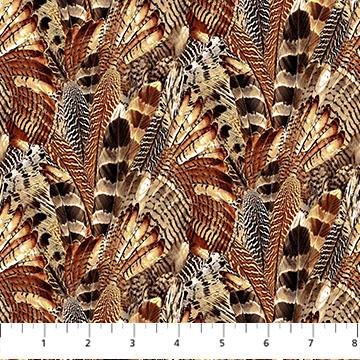 Naturescapes Pheasant Grove-Feathers Rust/Multi DP28304-37