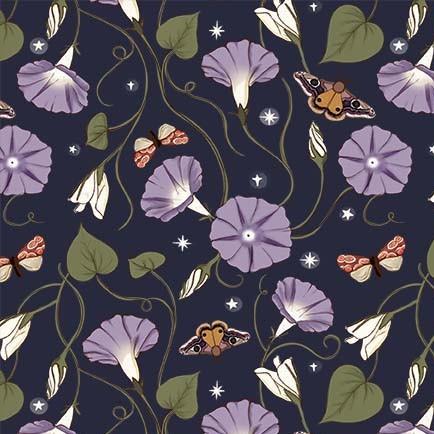 Nocturnal Garden - Mystic Moonflower - Midnight DDC12367-MIDN-D