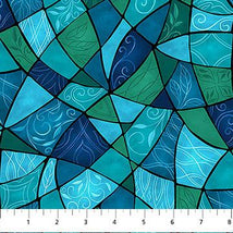 Nativity-Stained Glass Teal Blue 28223-68
