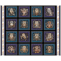 Night Owls-36" Owl Picture Patches Panel Black 2600-31565-J