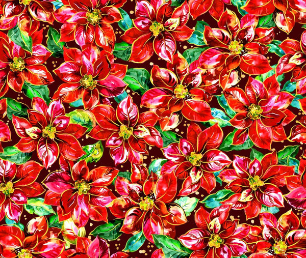 Noel-Packed Poinsettias Red OA598081