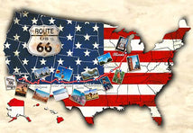 On The Road Again-31" US Map Panel Americana W5414-159