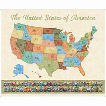 On The Road Again-36" US Map Panel Multi 2600-30737-X