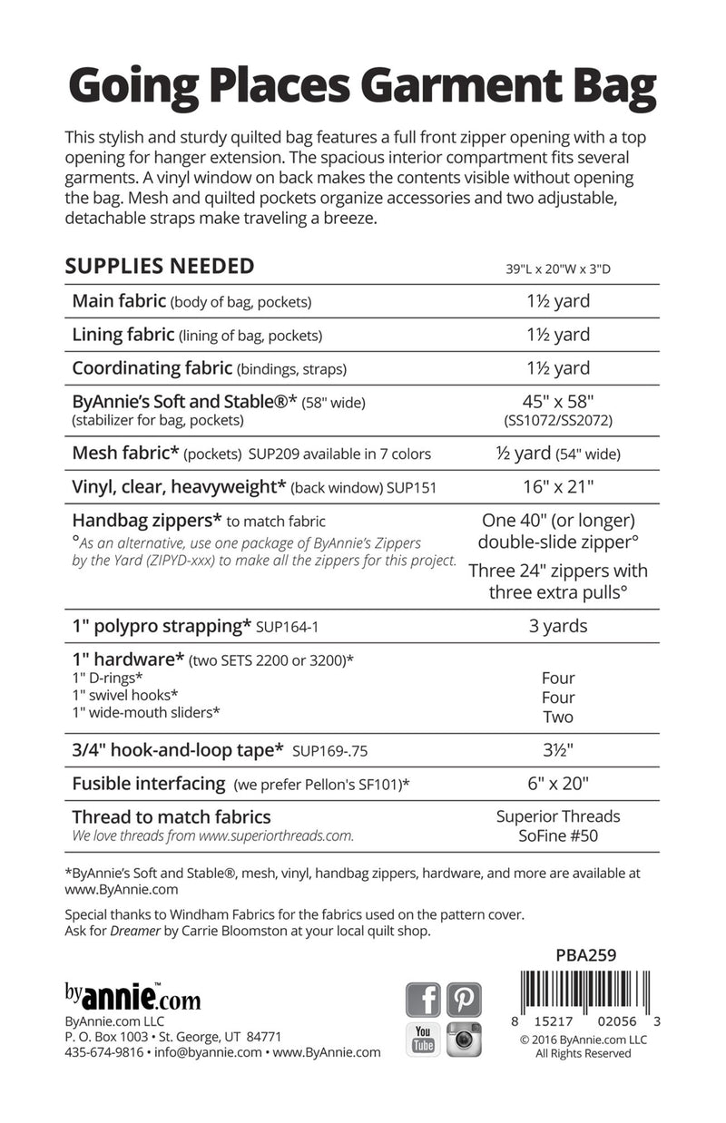 Going Places Garment Bag PBA259