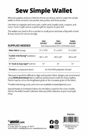 Sew Simple Wallet PBA304