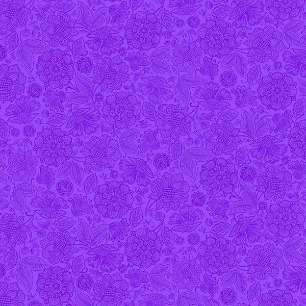 Packed Jacobean Toile-Purple INDIGO-CD3414-PURPLE