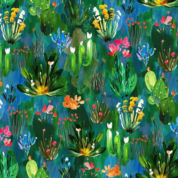 Painted Cactus Garden-Green WEST-CD3858-GREEN