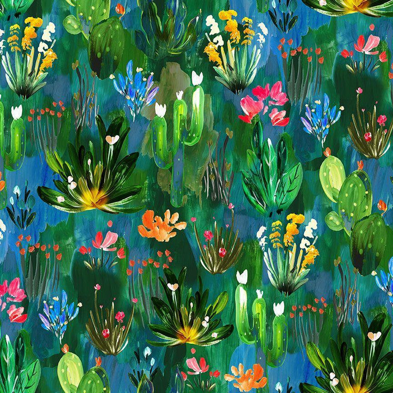 Painted Cactus Garden-Green WEST-CD3858-GREEN