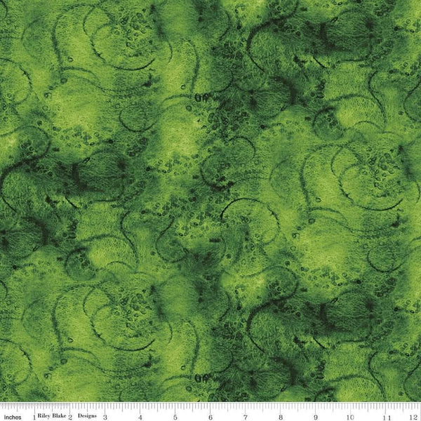 Painter's Watercolor Swirl-Dark Green C680-DKGREEN