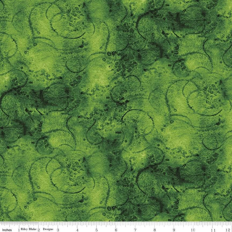 Painter's Watercolor Swirl-Dark Green C680-DKGREEN