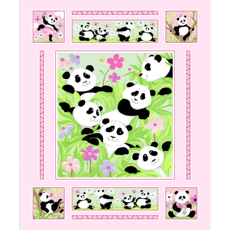 Panda Party-36" Panel Pink SB20425-520