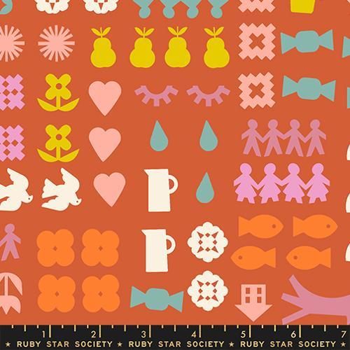 Paper Cuts 2 - Together Novelty Shapes - Persimmon  RS1107-14