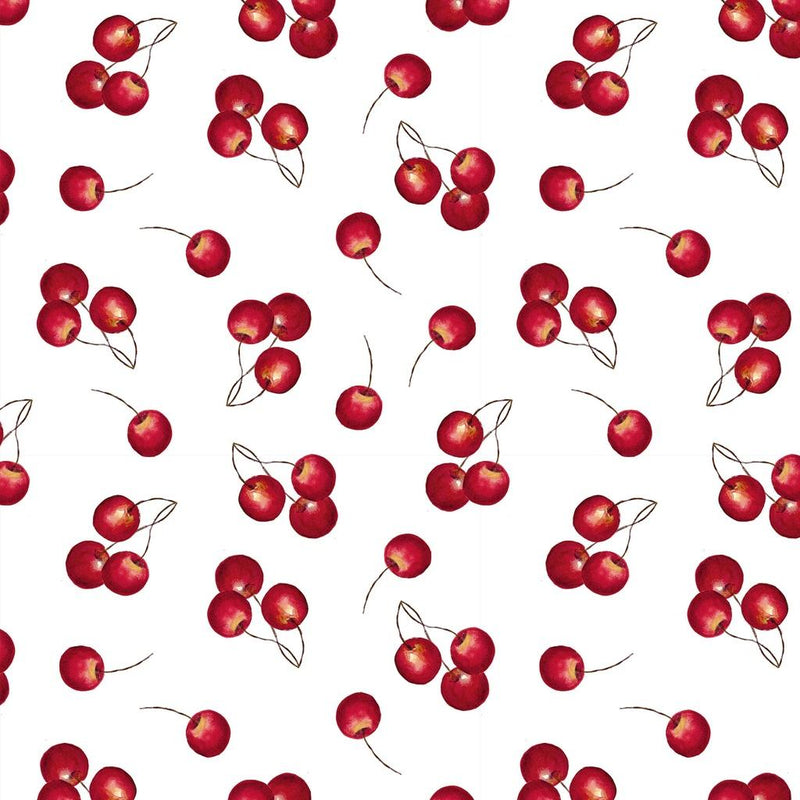 Patchwork Picnic-Cherries White W105-014-003
