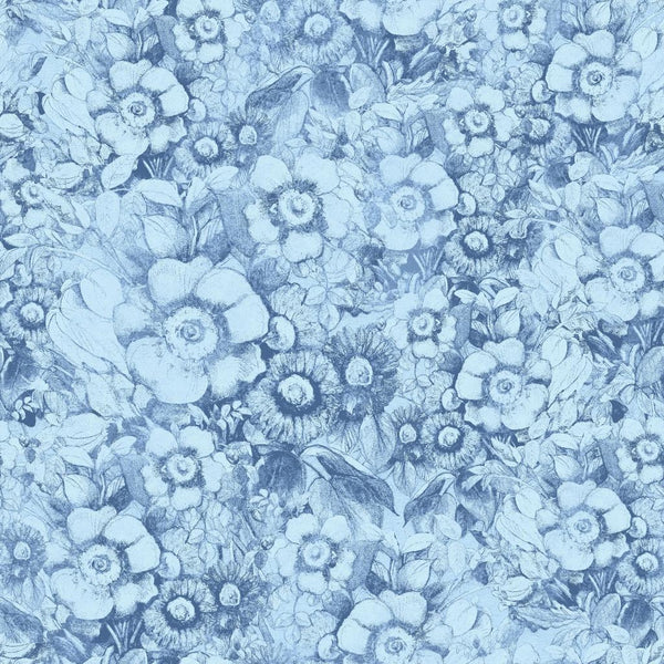 Patchwork Picnic-Packed Floral Blue W105-015-555