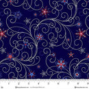 Patriotic Pop Pearlescent-Scrolling Stars Navy 3474-77