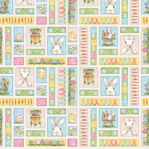 Peek a Boo Bunnies-23" Cream Panel 1569-44