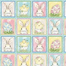 Peek a Boo Bunnies-8" Light Blue Panel 1567-11