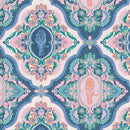 Pieces Of India-Damask Jungle Cats Blue/Pink 12025695