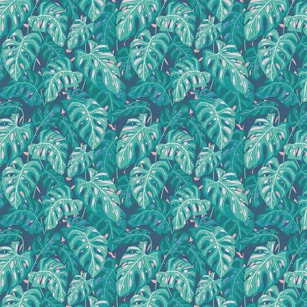 Pieces Of India-Monstera Canopy Blue/Pink 12025713