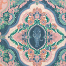 Pieces Of India Canvas-Damask Jungle Cats Blue/Pink 36025695