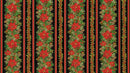 Poinsettia Border Stripe-Black DONA-CM3712-BLACK
