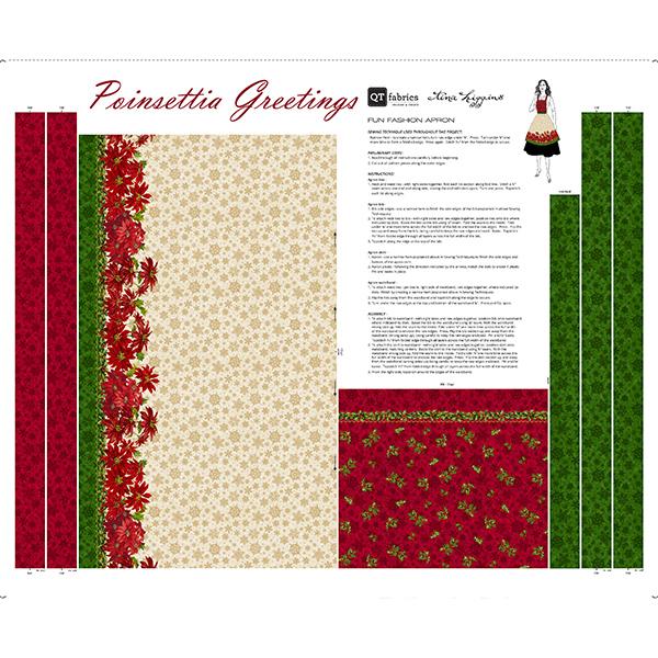 Poinsettia Greetings-36" Apron Panel 2600-31080-X