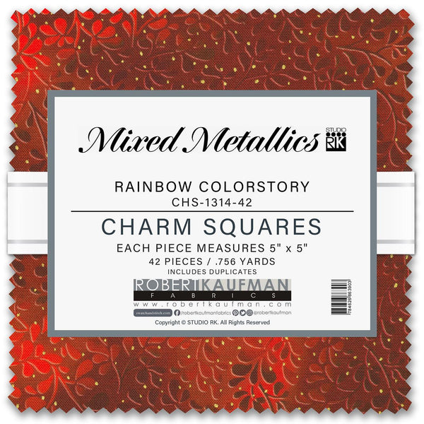 Precut Charm Squares-Mixed Metallics CHS-1314-42