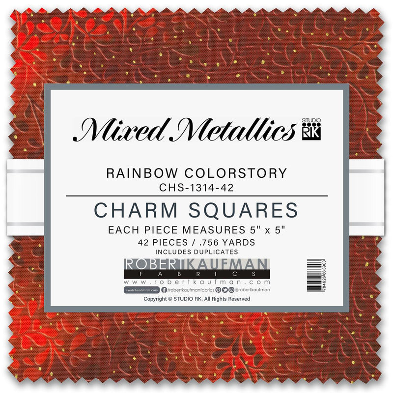 Precut Charm Squares-Mixed Metallics CHS-1314-42