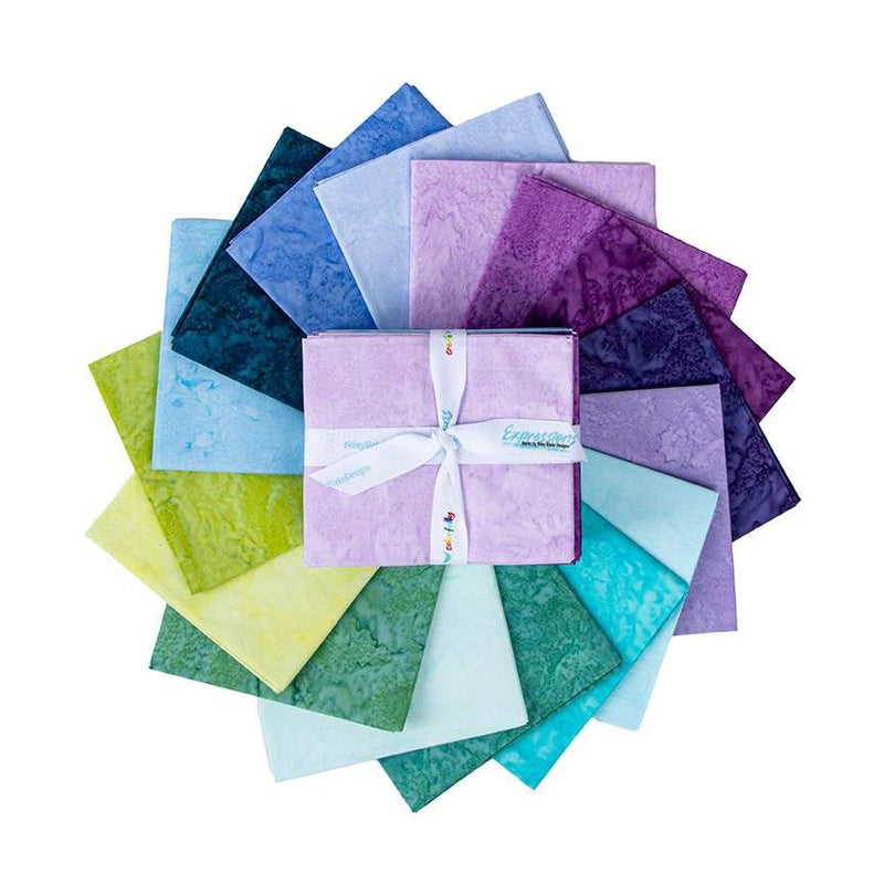 Precut FQ Bundle-Expressions Hand Dyes-Misty Meadows FQ-21005-16