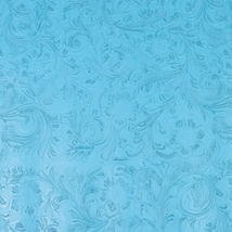 Precut Vinyl - Western Floral- Caribbean Blue - 18"x54"