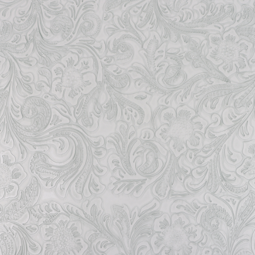 Precut Vinyl - Western Floral Faux Leather - Gray - 18"x27"