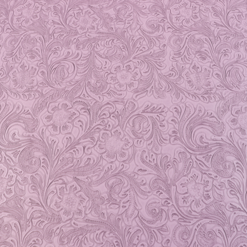 Precut Vinyl - Western Floral Faux Leather - Lavender WF-109 - 18" x 54"