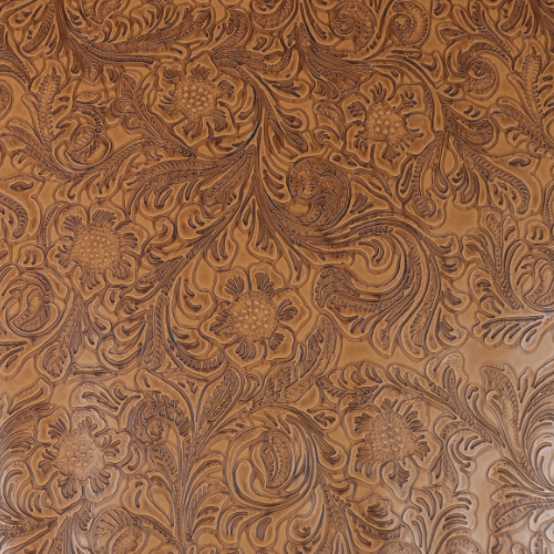 Precut Vinyl - Western Floral Faux Leather - Nugget - 18" x 54"