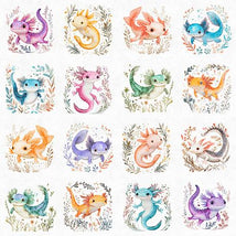 QT Cuties 2-Axolotl Vignettes White 2600-31453-Z