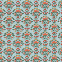 Blockprint Chic-Wall Paper Stripe Blue/Red 12025923