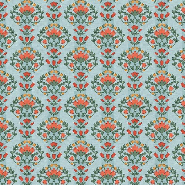 Blockprint Chic-Wall Paper Stripe Blue/Red 12025923