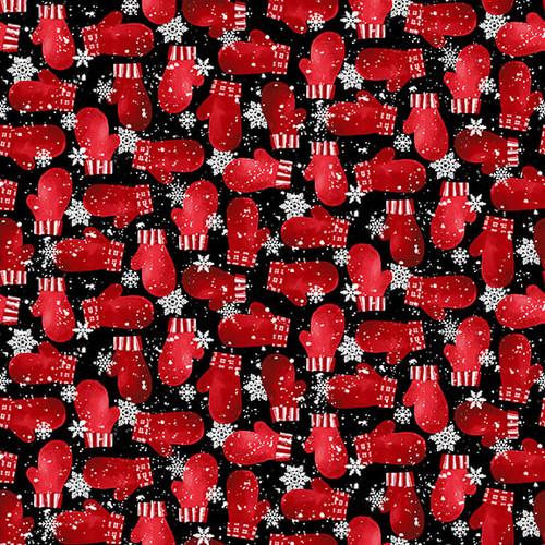 Snow Crew Mittens Q-1287-98 Black/Red