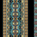 Resplendent-Peacock Medallion Stripe Black 2600-30558-J