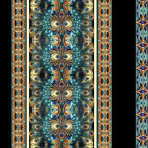 Resplendent-Peacock Medallion Stripe Black 2600-30558-J