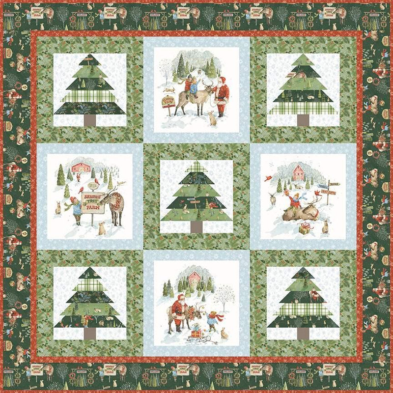 Santa's Tree Farm Panel Quilt Kit KT-16450