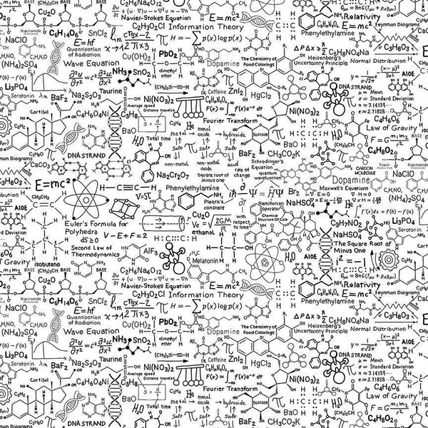 Spaced Out - Scientific Formulas-White SCIENCE-CD4015-WHITE